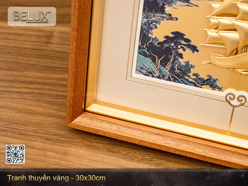 Tranh thuyền dát vàng kt 30x30cm&nbsp;
